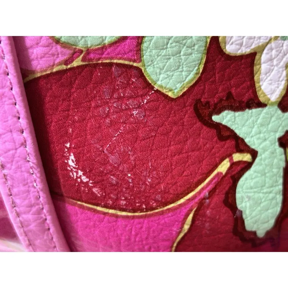 Vintage Y2K Roxy Rolling Duffle Bag And Overnight Bag Pink Floral Pattern